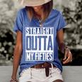 Straight Outta My Fifties 60Th Birthday Gift Party Bd Women's Short Sleeve Loose T-shirt Blue