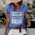 Straight Outta The Water Cool Christian Baptism 2022 Vintage Women's Short Sleeve Loose T-shirt Blue