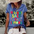 Welcome Back To School Happy First Day 488 Shirt Women's Short Sleeve Loose T-shirt Blue