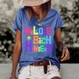 Welcome Back To School Kinders 486 Shirt Women's Short Sleeve Loose T-shirt Blue