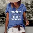 Womens 4Th Of July S For Women Mommy Of The Little Firecracker Women's Short Sleeve Loose T-shirt Blue