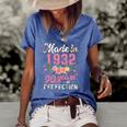 Womens 90Th Birthday Made In 1932 90 Years Of Perfection Women's Short Sleeve Loose T-shirt Blue