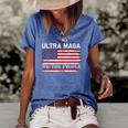 Womens We Are The People Men And Women Vintage Usa Flag Ultra Maga Women's Short Sleeve Loose T-shirt Blue