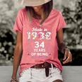 34 Years Old Gifts 34Th Birthday Born In 1988 Women Girls Women's Short Sleeve Loose T-shirt Watermelon