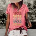 50Th Birthday Born In 1972 Vintage 50 Retro Bday Gift Women's Short Sleeve Loose T-shirt Watermelon