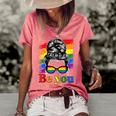 Be You Pride Lgbtq Gay Lgbt Ally Rainbow Flag Woman Face Women's Short Sleeve Loose T-shirt Watermelon