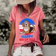 Beagle 4Th Of July For Beagle Lover Beagle Mom Dad July 4Th Women's Short Sleeve Loose T-shirt Watermelon