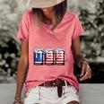 Beer American Flag 4Th Of July Independence Day Women's Short Sleeve Loose T-shirt Watermelon