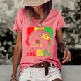 Black Women Messy Bun Juneteenth Celebrate Indepedence Day Women's Short Sleeve Loose T-shirt Watermelon