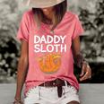 Daddy Sloth Lazy Cute Sloth Father Dad Women's Short Sleeve Loose T-shirt Watermelon