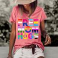 Free Mom Hugs Rainbow Lgbtq Lgbt Pride Month Women's Short Sleeve Loose T-shirt Watermelon