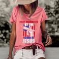 Fully Vaccinated By The Blood Of Jesus Christian USA Flag Women's Short Sleeve Loose T-shirt Watermelon