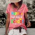 Funny Happy Last Day Of School Hello Summer Multicolored Women's Short Sleeve Loose T-shirt Watermelon