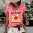 Funny Lucky Bowling Lover Graphic For Women And Men Bowler Women's Short Sleeve Loose T-shirt Watermelon