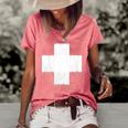 Lightly Weathered Peace Christ White Cross Paint On Various Women's Short Sleeve Loose T-shirt Watermelon