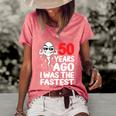 Mens 50Th Birthday Gag Dress 50 Years Ago I Was The Fastest Funny Women's Short Sleeve Loose T-shirt Watermelon