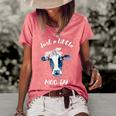 Moody Cow Lovers Farm Clothes Cowgirl Women's Short Sleeve Loose T-shirt Watermelon