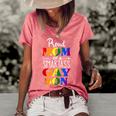 Proud Mom Of A Smartass Gay Son Funny Lgbt Ally Mothers Day Women's Short Sleeve Loose T-shirt Watermelon
