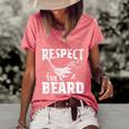 Respect The Beard Bearded Dragon Dad Mom Women's Short Sleeve Loose T-shirt Watermelon