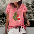 Santa Butt Crack Merry Christmas Women's Short Sleeve Loose T-shirt Watermelon