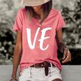 Womens Lo Ve Love Matching Couple Husband Wife Valentines Day Gift Women's Short Sleeve Loose T-shirt Watermelon