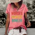 Worlds Okayest Bowler Funny Bowling Lover Vintage Retro Women's Short Sleeve Loose T-shirt Watermelon