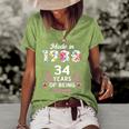 34 Years Old Gifts 34Th Birthday Born In 1988 Women Girls Women's Short Sleeve Loose T-shirt Green