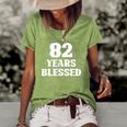 82 Years Blessed 82Nd Birthday Christian Religious Jesus God Women's Short Sleeve Loose T-shirt Green