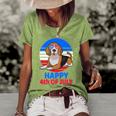 Beagle 4Th Of July For Beagle Lover Beagle Mom Dad July 4Th Women's Short Sleeve Loose T-shirt Green