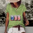 Beer American Flag 4Th Of July Independence Day Women's Short Sleeve Loose T-shirt Green