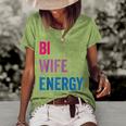 Bi Wife Energy Lgbtq Support Lgbt Lover Wife Lover Respect Women's Short Sleeve Loose T-shirt Green
