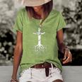 Christian Cross Roots Faith Women's Short Sleeve Loose T-shirt Green