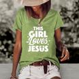 Cool Jesus Art For Girls Women Kids Jesus Christian Lover Women's Short Sleeve Loose T-shirt Green