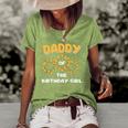 Daddy Of The Birthday Girl Sunflower Gifts Women's Short Sleeve Loose T-shirt Green