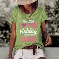 Daughter Fishing Dad Daughter Matching Fishing Women's Short Sleeve Loose T-shirt Green