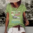 Family 365 There Is A Girl She Stole My She Calls Me Papa Women's Short Sleeve Loose T-shirt Green