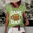 Football Player Vintage Game Day Women's Short Sleeve Loose T-shirt Green