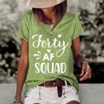 Forty Squad Forty Af Dad Mom 40Th Birthday Matching Outfits Women's Short Sleeve Loose T-shirt Green