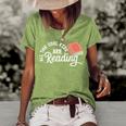 Funny All The Cool Kids Are Reading Women's Short Sleeve Loose T-shirt Green