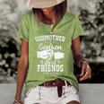 Funny Godmother And Godson Best Friends Godmother And Godson Women's Short Sleeve Loose T-shirt Green