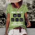 Funny Pilot Design For Men Women Airplane Airline Pilot Women's Short Sleeve Loose T-shirt Green