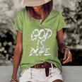 God Is Dope Religious Spiritual Faith Women's Short Sleeve Loose T-shirt Green