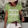 Gram Grandma Gift Gram Is My Name Spoiling Is My Game Women's Short Sleeve Loose T-shirt Green