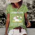Granny Grandma Gift Granny Unicorn Women's Short Sleeve Loose T-shirt Green