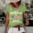 Happy 4Th Of July Step Mom Thanks For Putting Up With My Dad Women's Short Sleeve Loose T-shirt Green