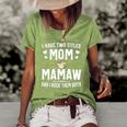 I Have Two Titles Mom And Mamaw Mothers Day Gifts Women's Short Sleeve Loose T-shirt Green