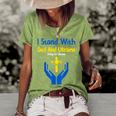 I Stand With God And Ukraine Christian Cross Faith Christ Women's Short Sleeve Loose T-shirt Green