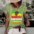 Juneteenth 1865 Independence Day Black Pride Black Women Women's Short Sleeve Loose T-shirt Green