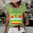 Juneteenth Is My Independence Day Black Women Freedom 1865 Women's Short Sleeve Loose T-shirt Green