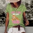Just A Girl Who Loves Tigers Cute Kawaii Tiger Animal Women's Short Sleeve Loose T-shirt Green